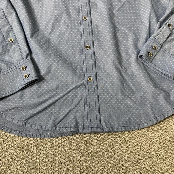 Prana Mens Shirt Size Large Blue Embroidered Short Sleeves Button Up‎ Pockets - Picture 4 of 11